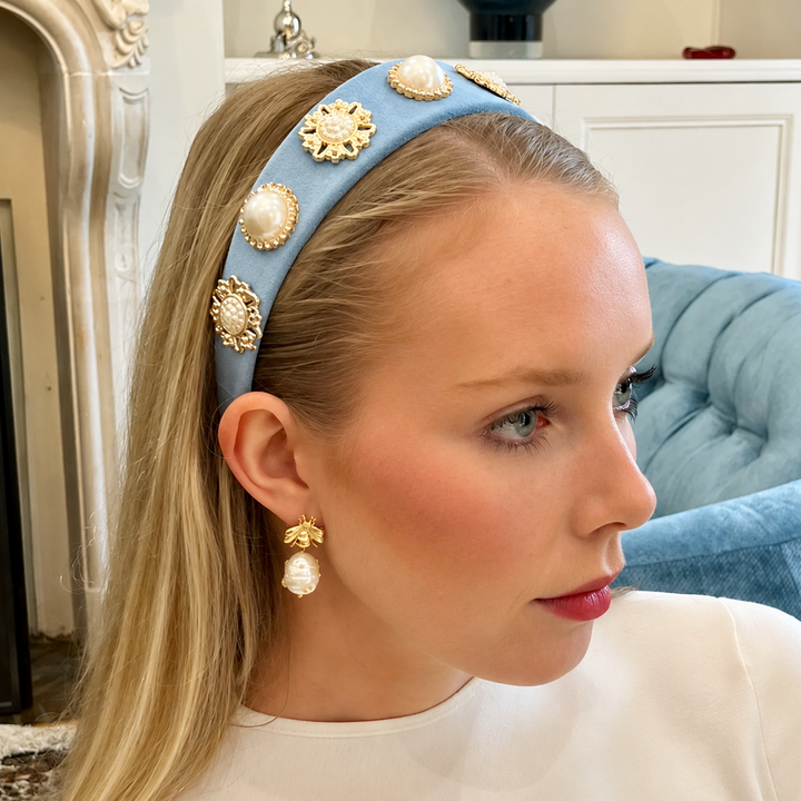 WS Beloved Bee Earrings - Pearl - Image 1
