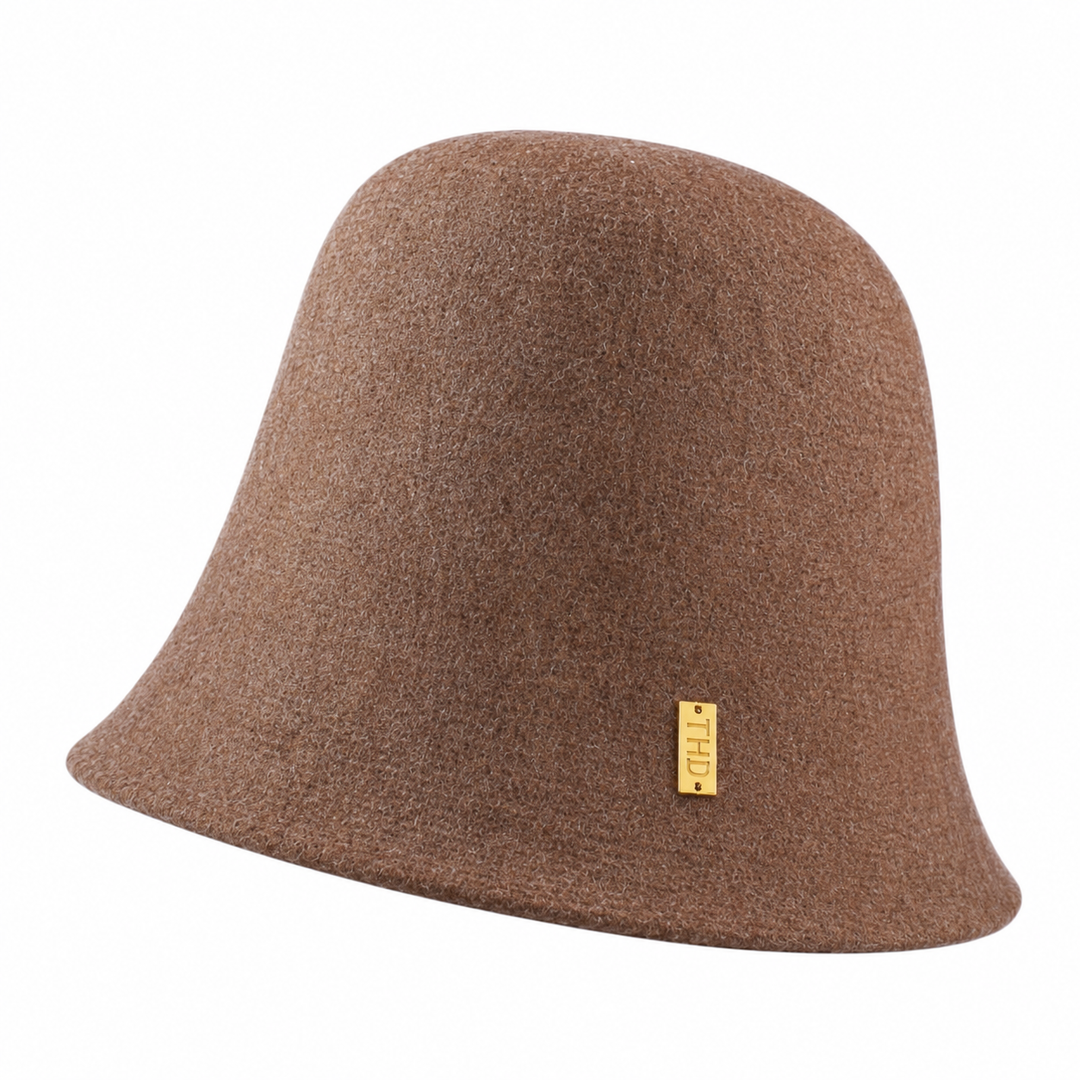 WS Boston Wool Cloche Hat - Brown - Hero