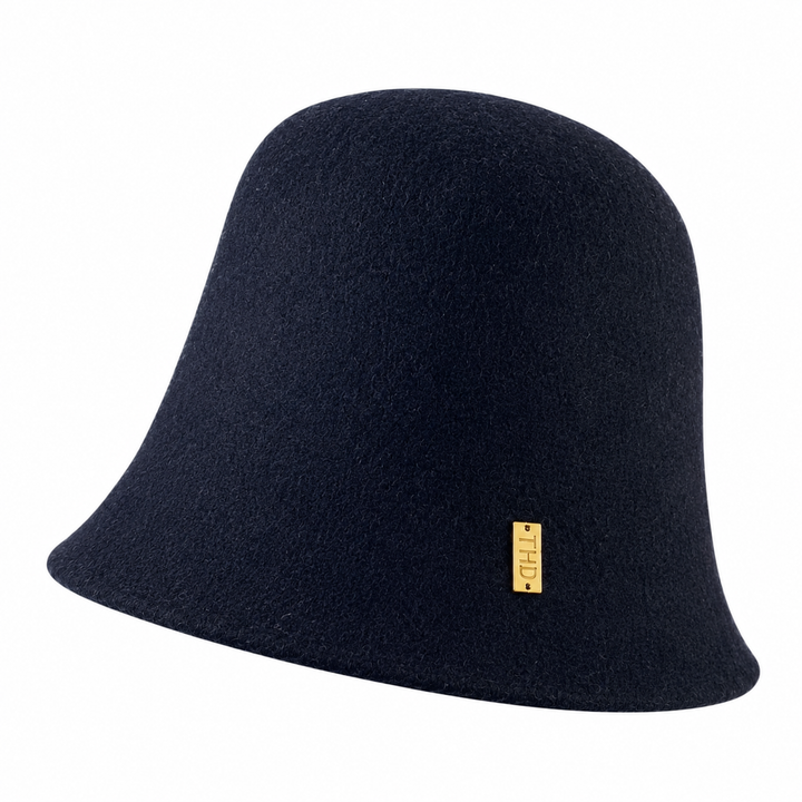 WS Boston Wool Cloche Hat - Black