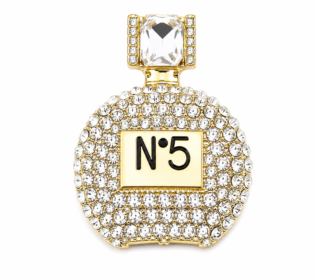 WS Brooch Crystal Number 5 - Gold