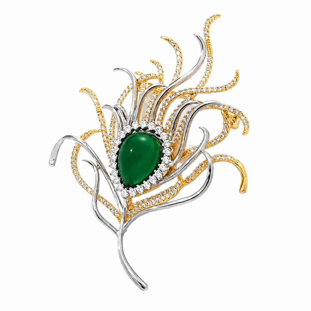 Brooch - Emerald Crystal Frond - Hero