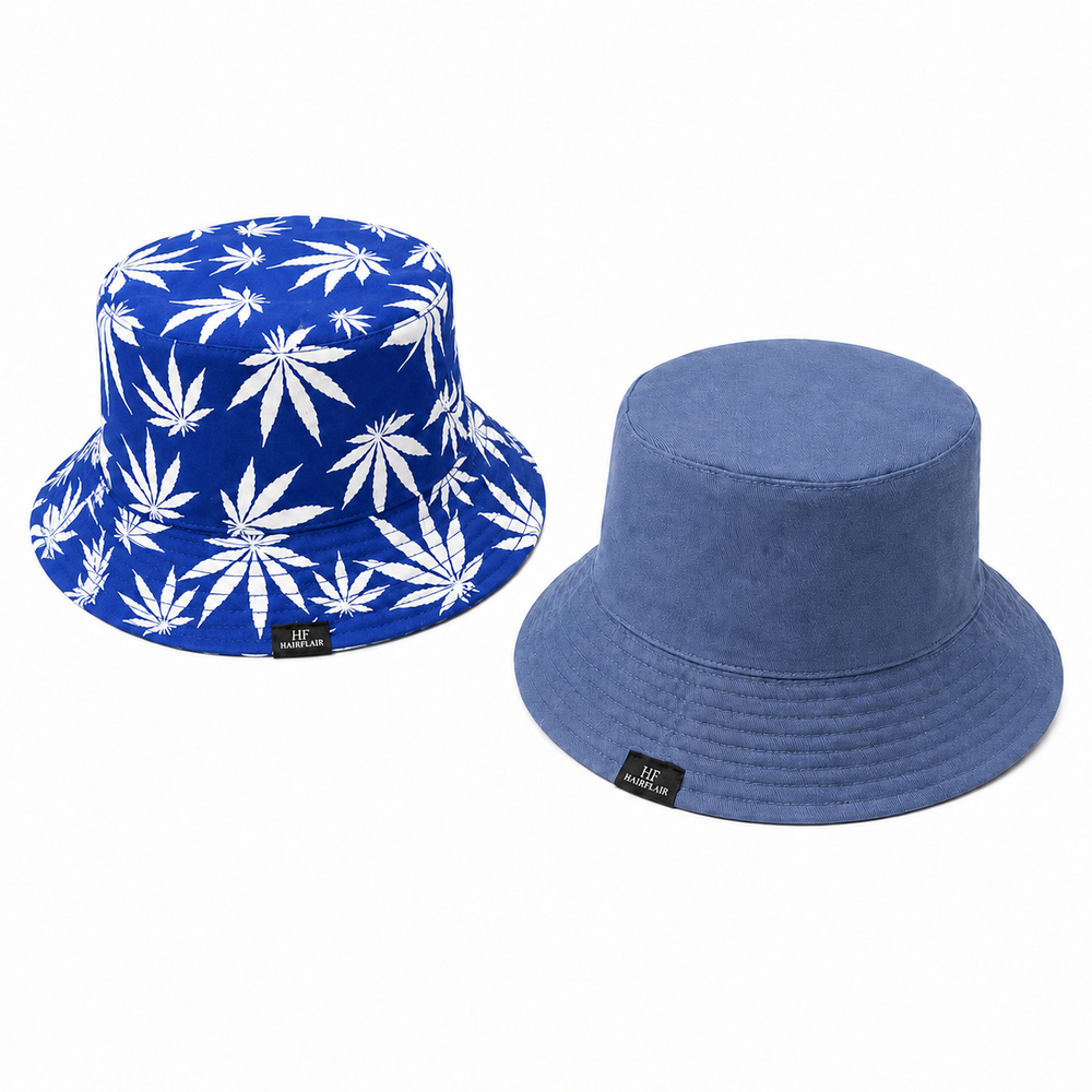 WS - Bucket Hat Reversible - Palm - Blue Palm / Grey - Hero