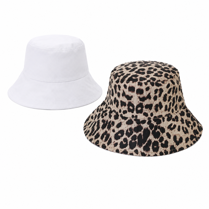 WS - Extended Brim Bucket Hat - Leopard/White - Hero