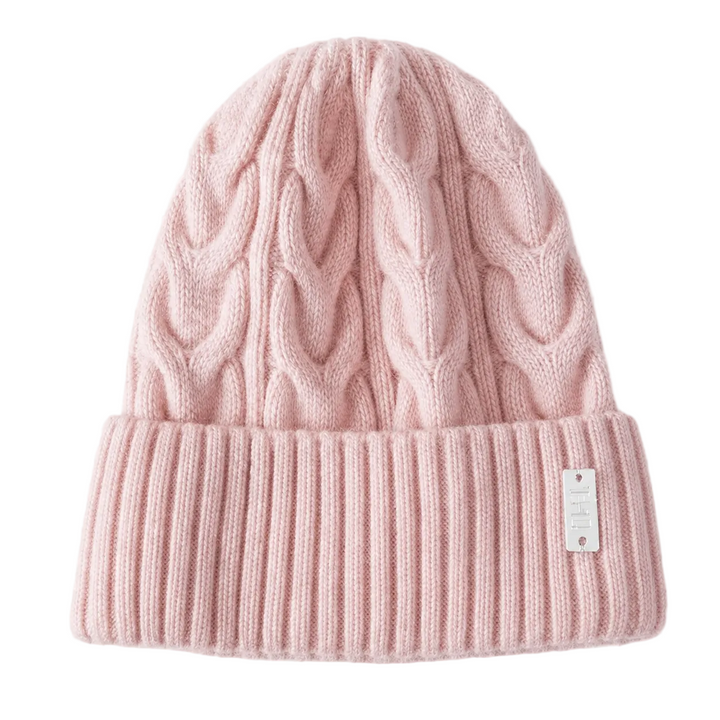 WS Cable Wool Knitted Beanie - Pink - Hero