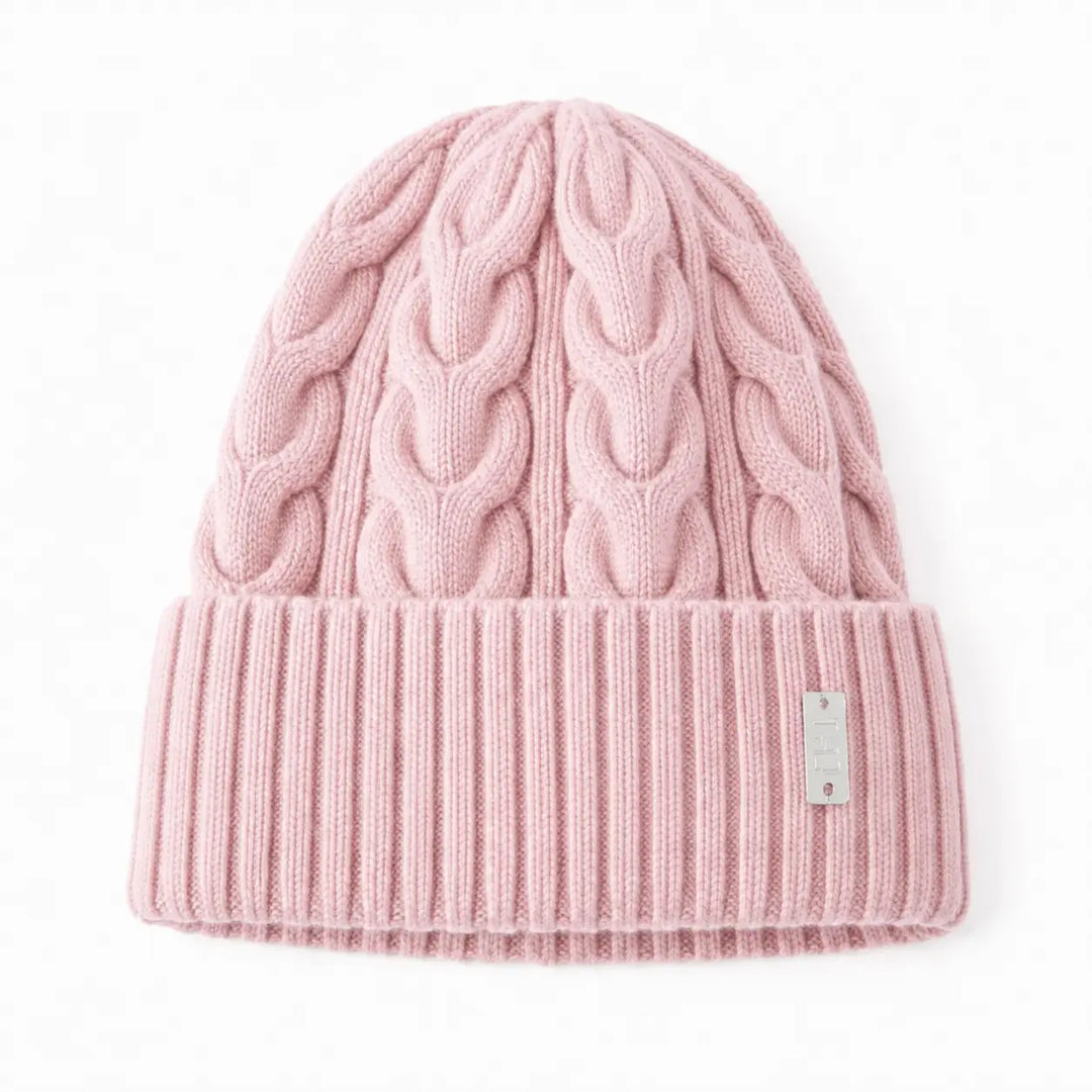 Cable Wool Knitted Beanie Tania Hird Designs