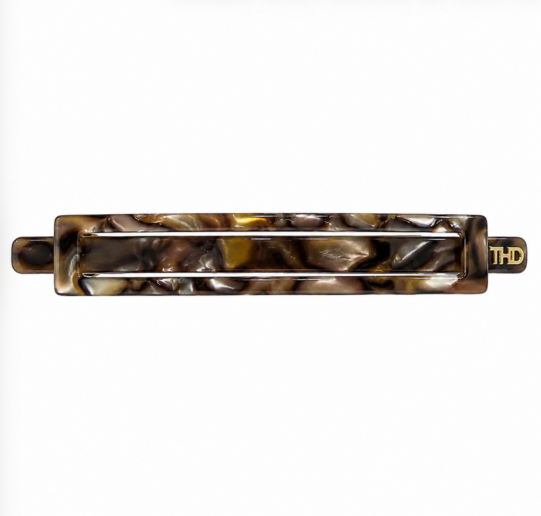 Cellulose Acetate Linear Barrette Marble