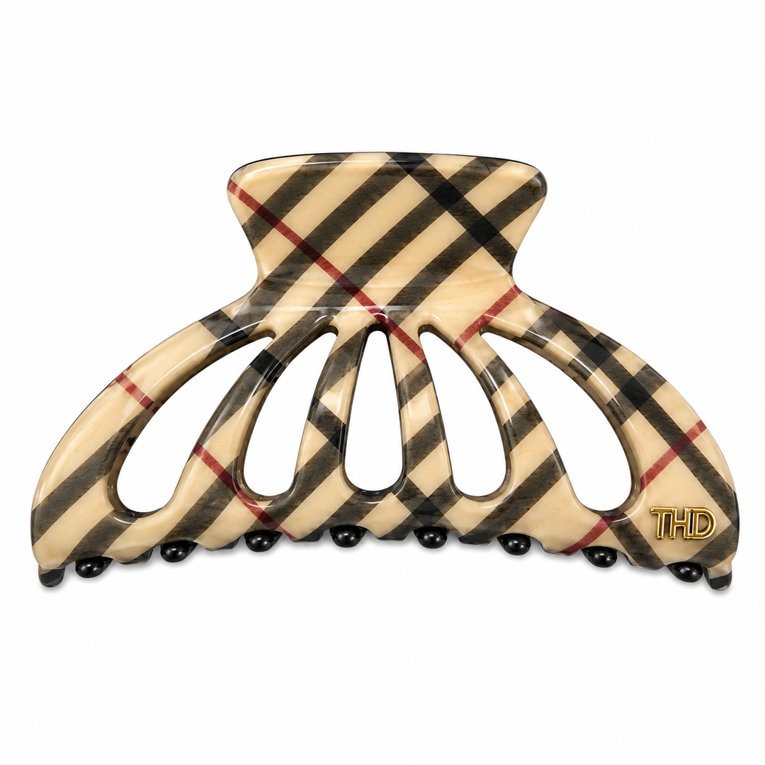 Cellulose Acetate Cutout Hair Claw Check