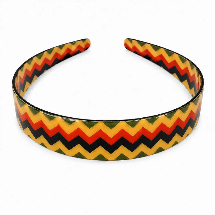 Cellulose Acetate Headband 2.5cm Zigzag Summer