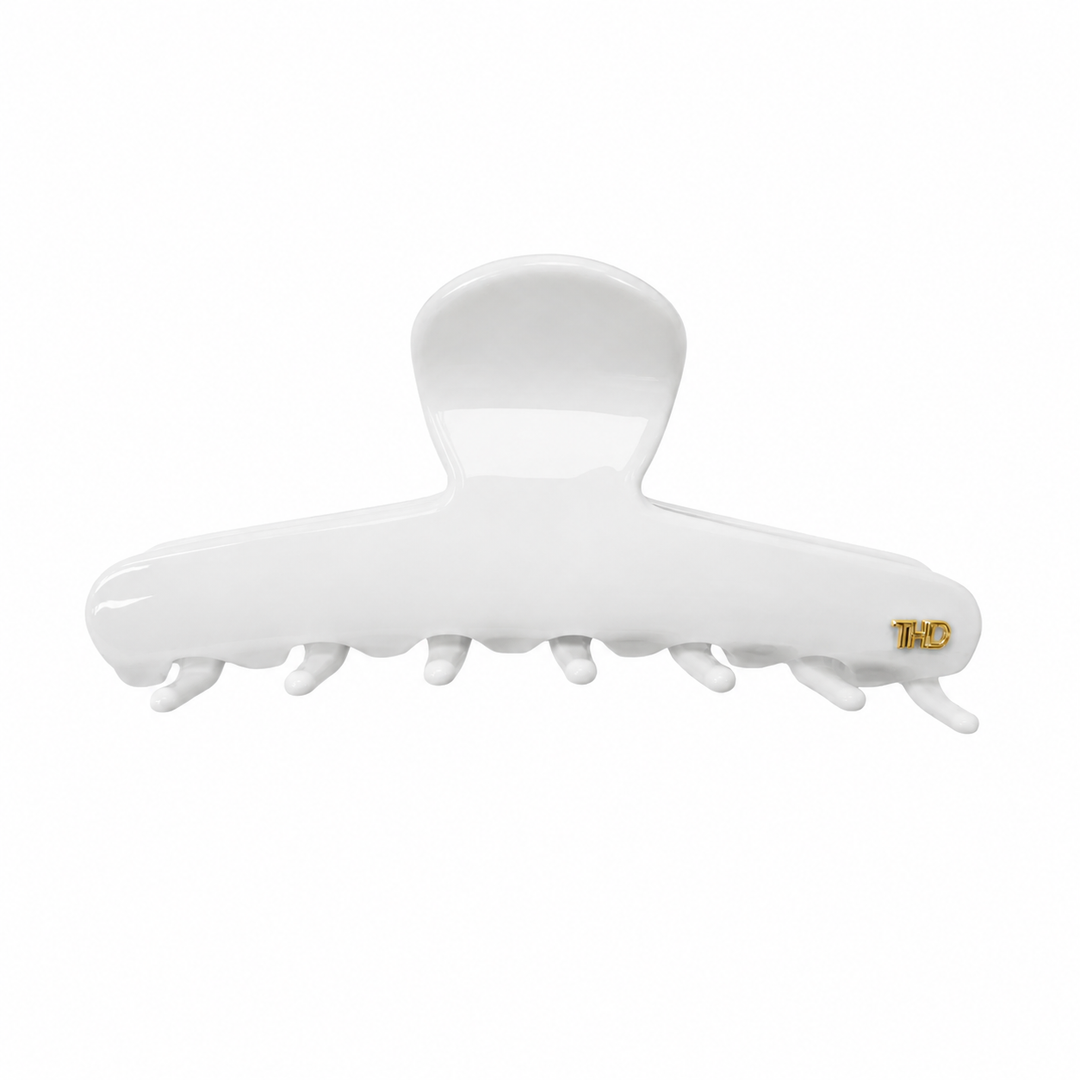 WS Cellulose Acetate Line Hair Claw 11.5cm Gelato - White - Hero