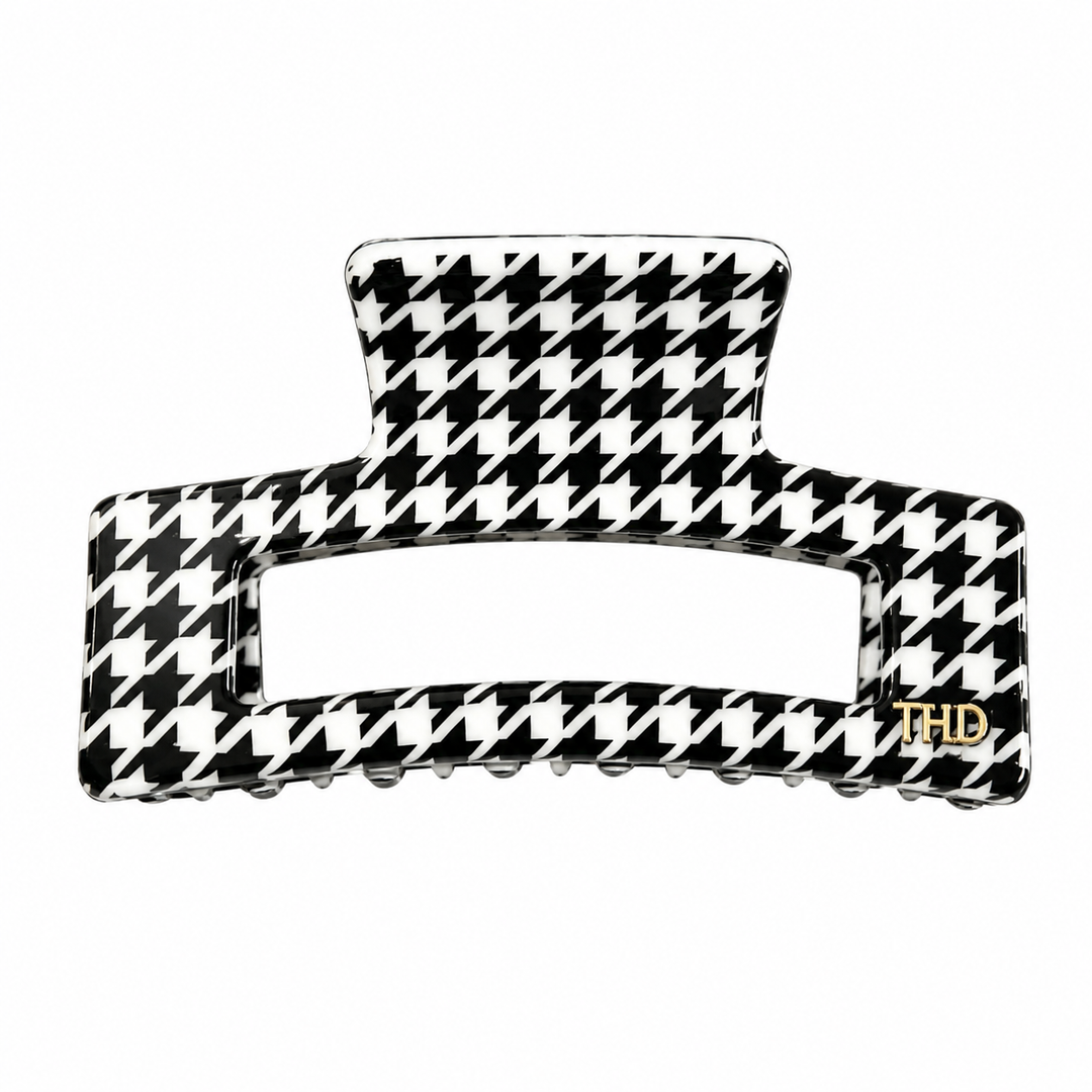 Cellulose Acetate Rectangle Hair Claw Check