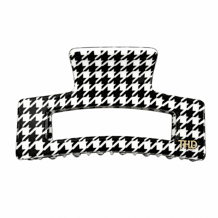 Cellulose Acetate Rectangle Hair Claw Check