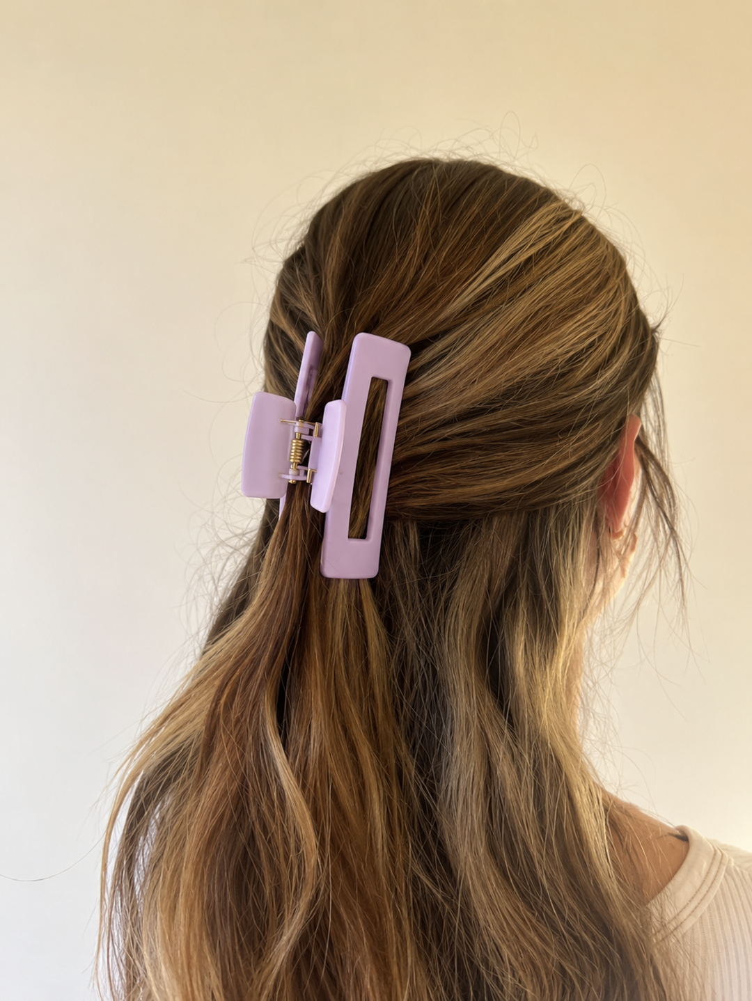 WS Cellulose Acetate Rectangle Hair Claw Large Block - Digital Purple - Image 1