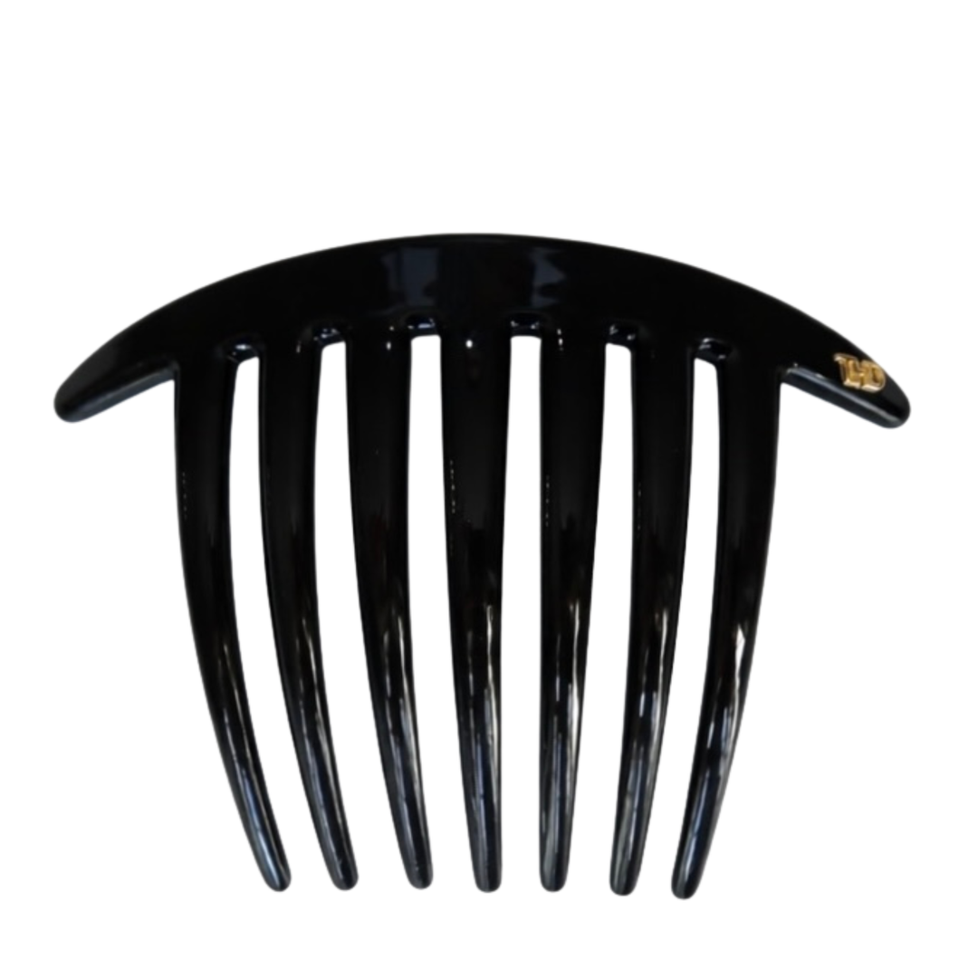 WS Acetate Pleat French Roll Comb 4mm - Black