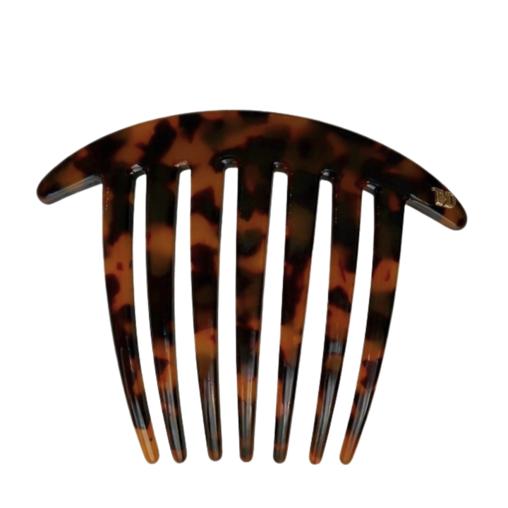WS Acetate Pleat French Roll Comb 4mm - Gaia Tortoise