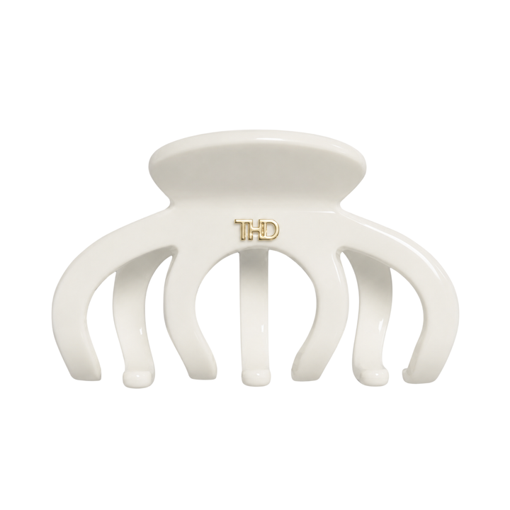 WS Cellulose Acetate Octopus Hair Claw 6.8 Block Colours - Gelato White - Hero