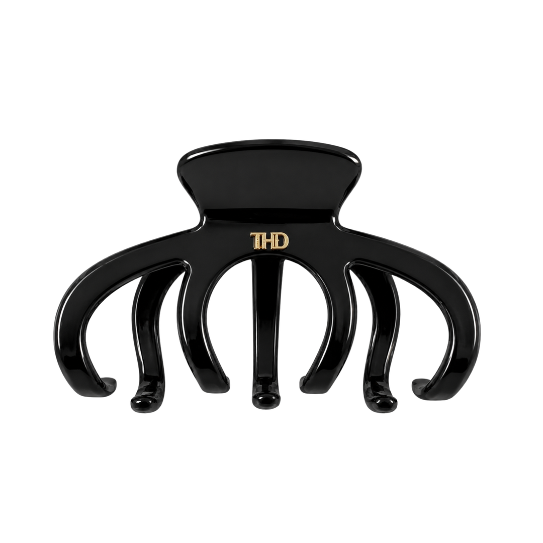WS Cellulose Acetate Octopus Hair Claw 6.8 Block Colours - Black - Hero