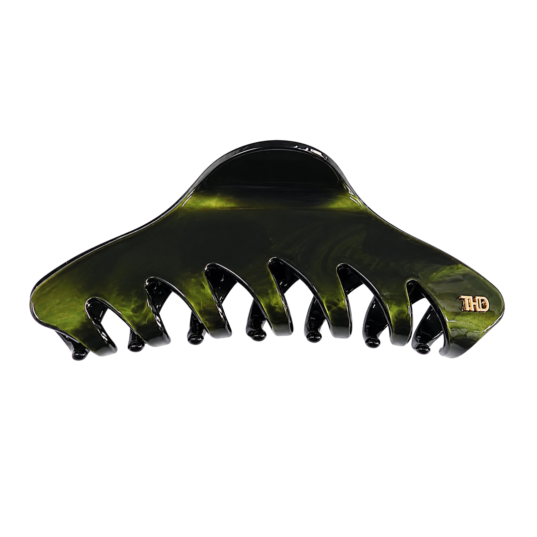 WS Acetate Cassandra Oversized Hair Claw Trim - Bistro Green - Hero
