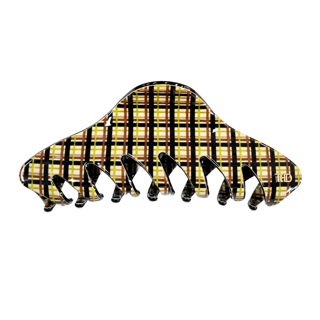 WS Acetate Cassandra Oversized Hair Claw Trim - Plaid - Hero