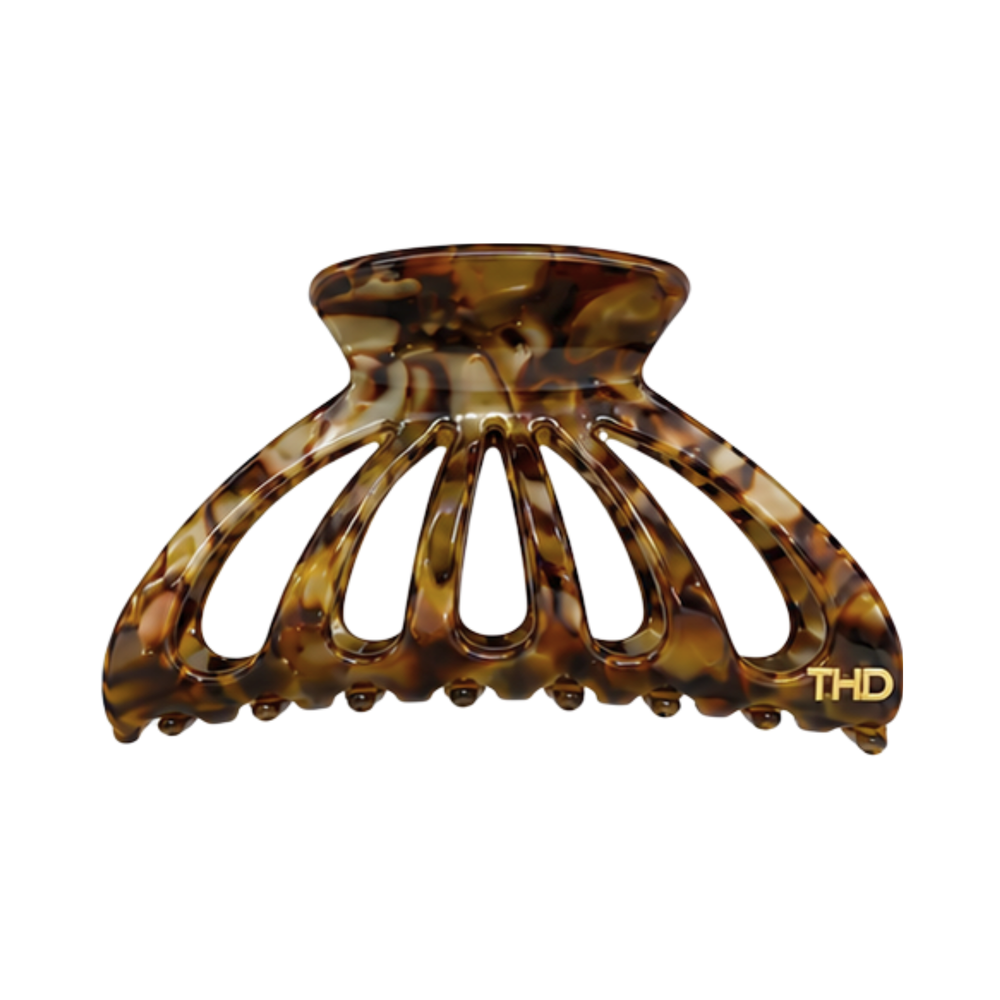 Acetate Large Cutout Hair Claw Marble - Gold