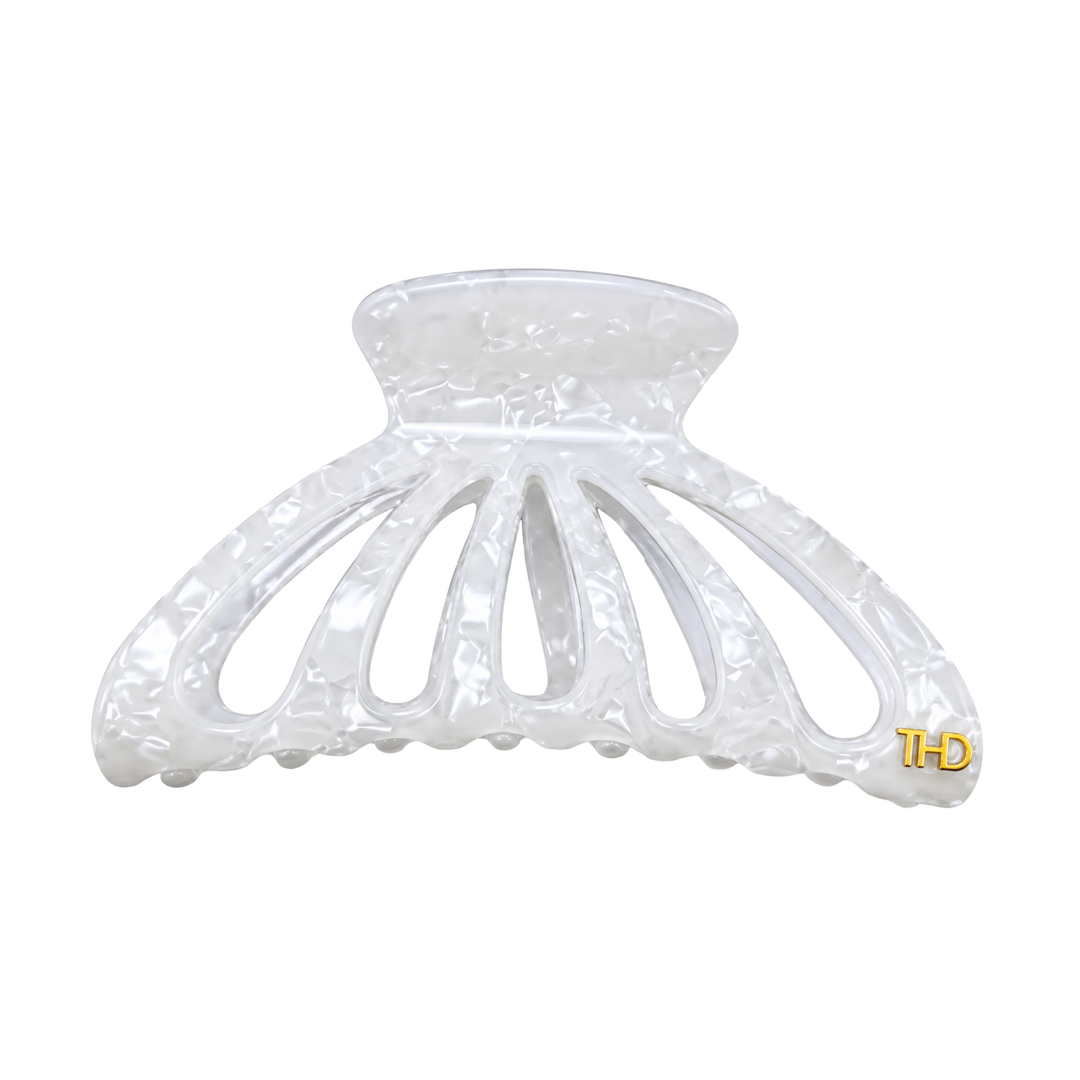 WS Acetate Large Cutout Hair Claw Pearl - Pearl White - Hero