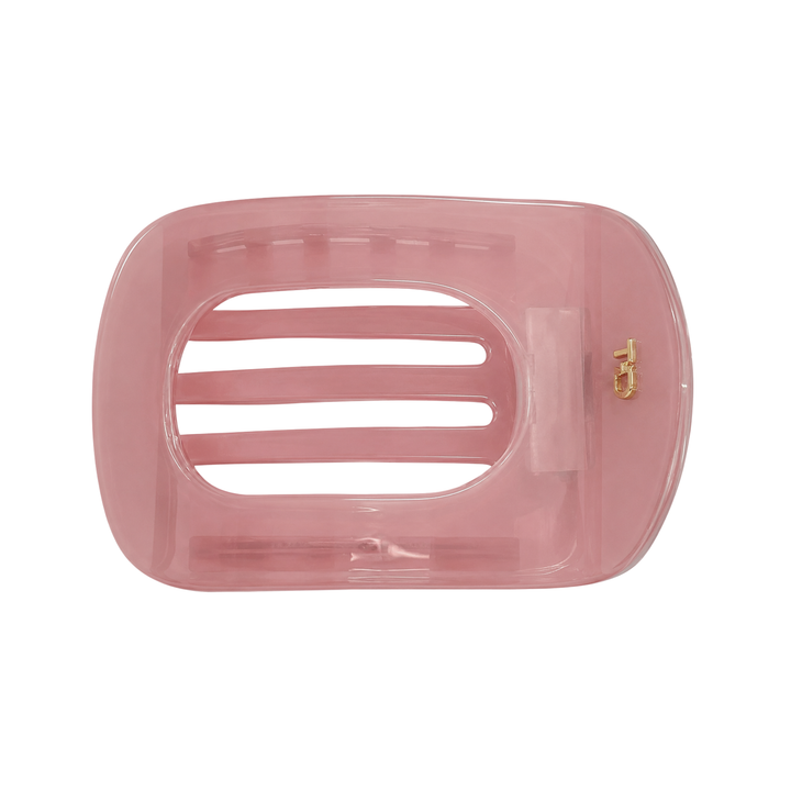 WS Cellulose Acetate Flat Hair Claw Block Colour - Crystal Rose - Hero