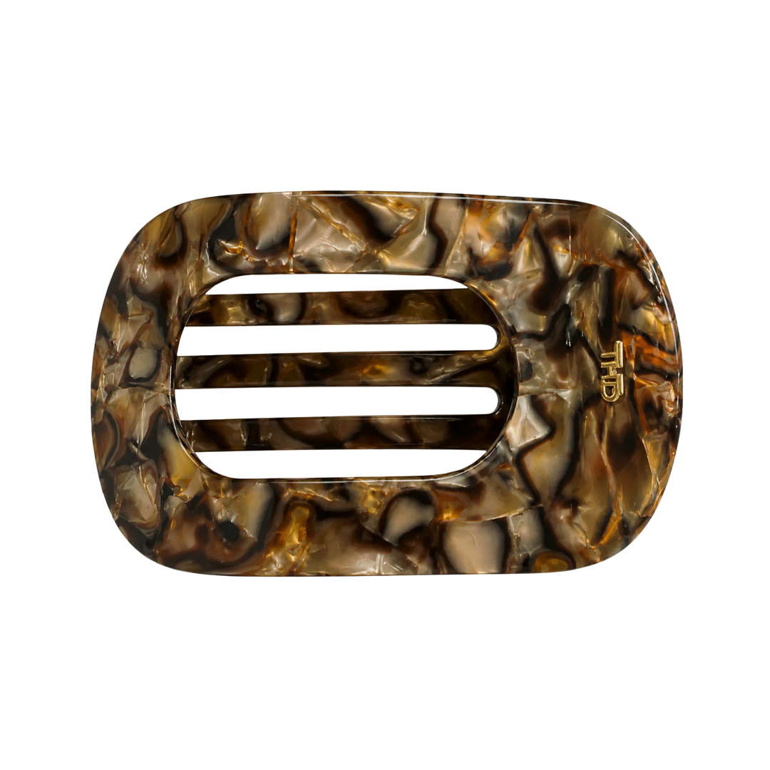 WS Cellulose Acetate Flat Hair Claw Pattern - Gold - Hero