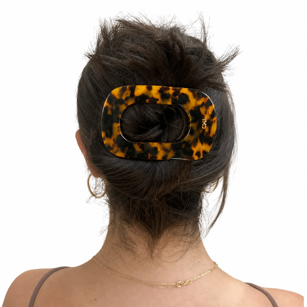 WS Cellulose Acetate Flat Hair Claw Tortoise - Gaia Tortoise - Image 1