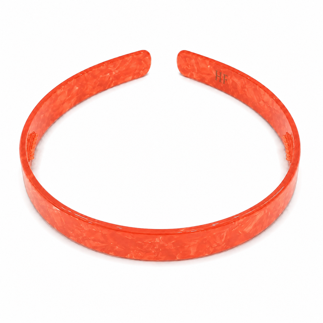 WS Cellulose Acetate Headband Pearl 1.5cm - Orange - Hero