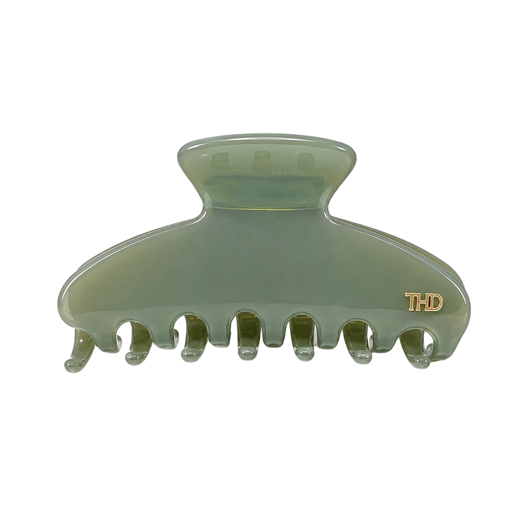WS Cellulose Acetate Large Hair Claw Block - Sage Green - Hero