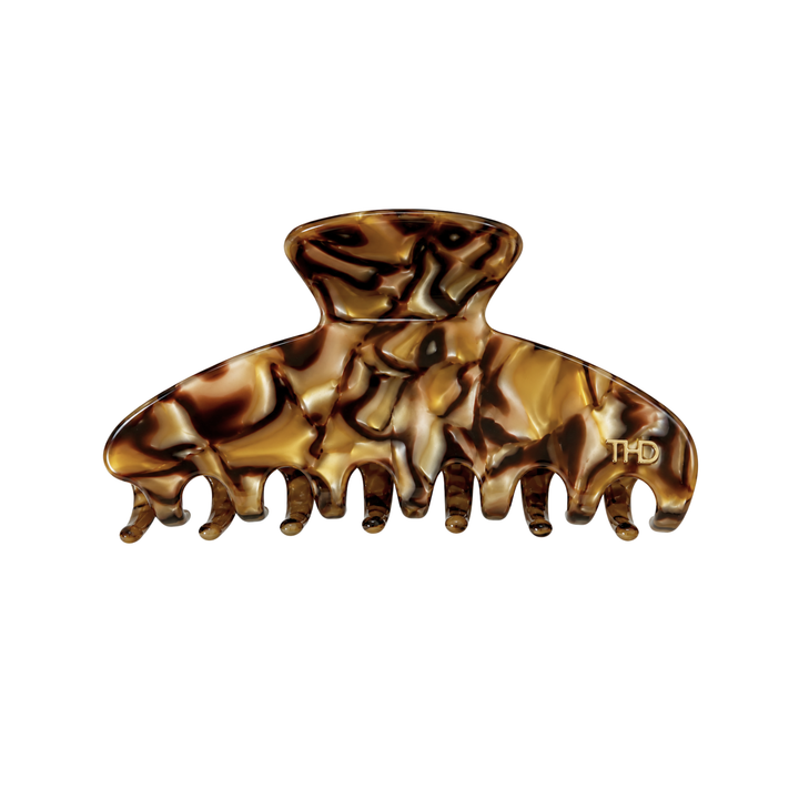 WS Cellulose Acetate Large Hair Claw Marble - Gold