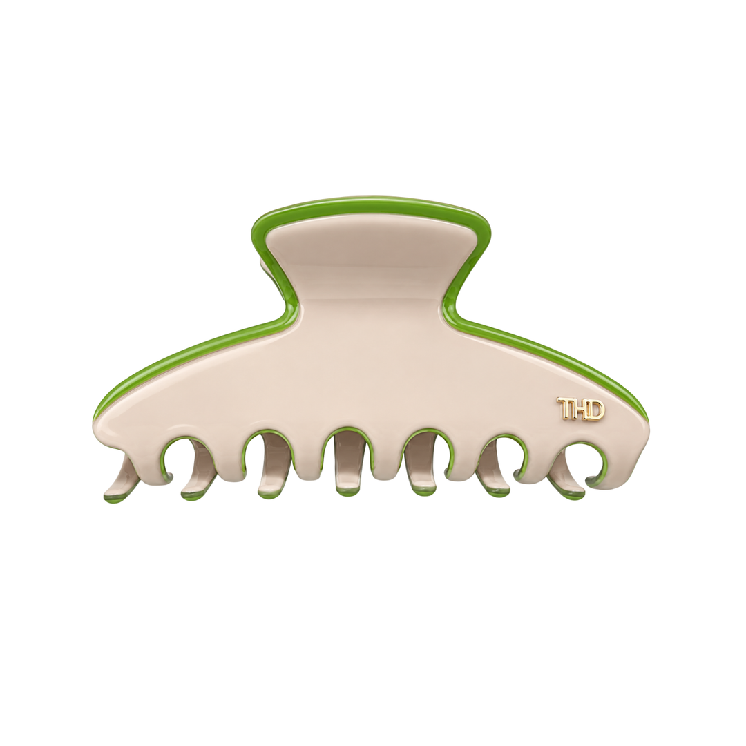 WS Cellulose Acetate Large Hair Claw Vanilla Trim - Lovebird - Hero