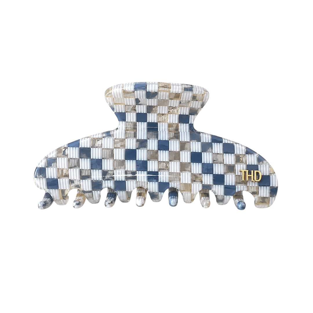 WS Cellulose Acetate Large Hair Claw Check - Paros - Hero