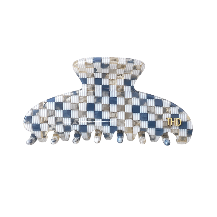 WS Cellulose Acetate Large Hair Claw Check - Paros - Hero