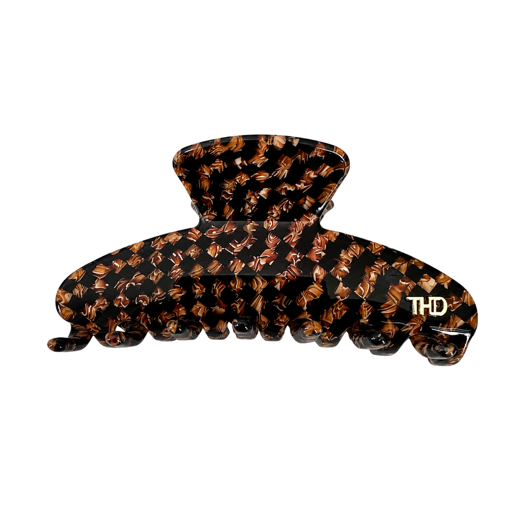 WS Cellulose Acetate Large Hair Claw Check - Copper - Hero