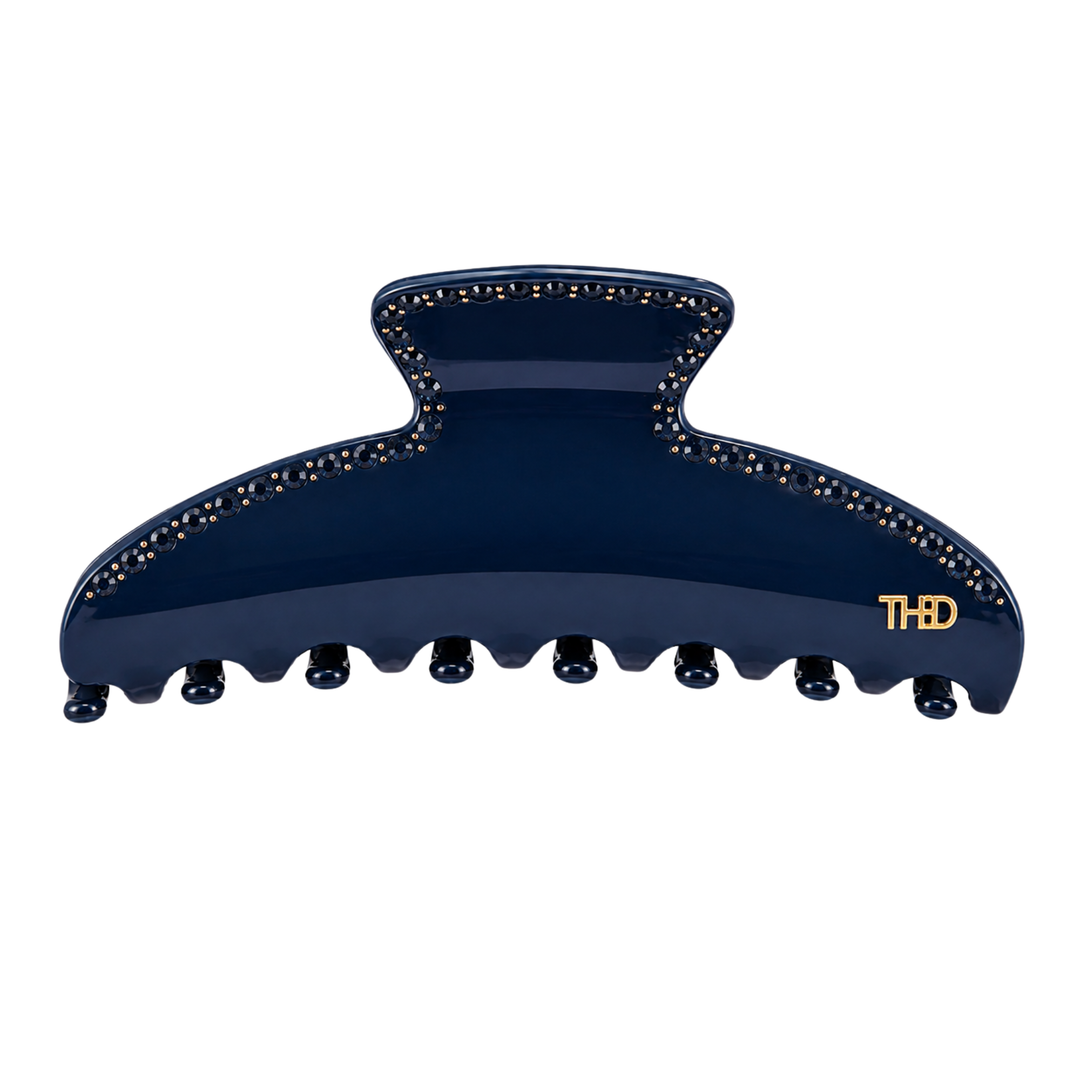 WS Mary Acetate Oversized Hair Claw with Crystals - Deep Blue - Hero
