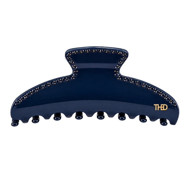 WS Mary Acetate Oversized Hair Claw with Crystals - Deep Blue - Hero