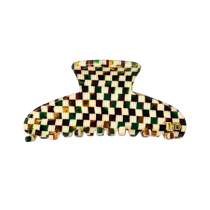 WS Cellulose Acetate Medium Hair Claw Pattern - Green Gold
