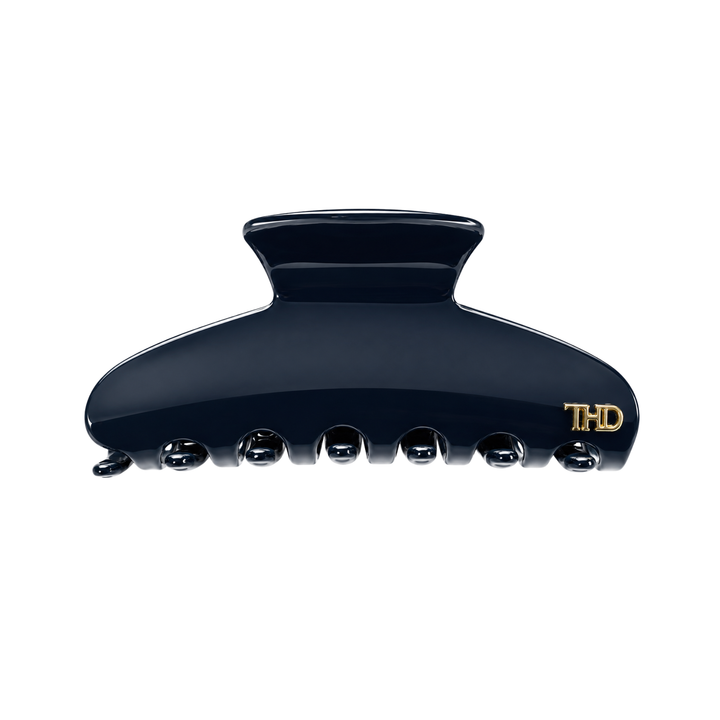 WS Cellulose Acetate Medium Hair Claw Trim - Deep Blue & Black Trim