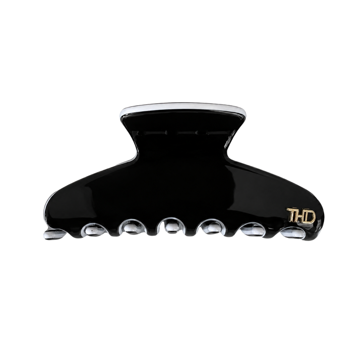 WS Cellulose Acetate Medium Hair Claw Trim - Black & White Trim