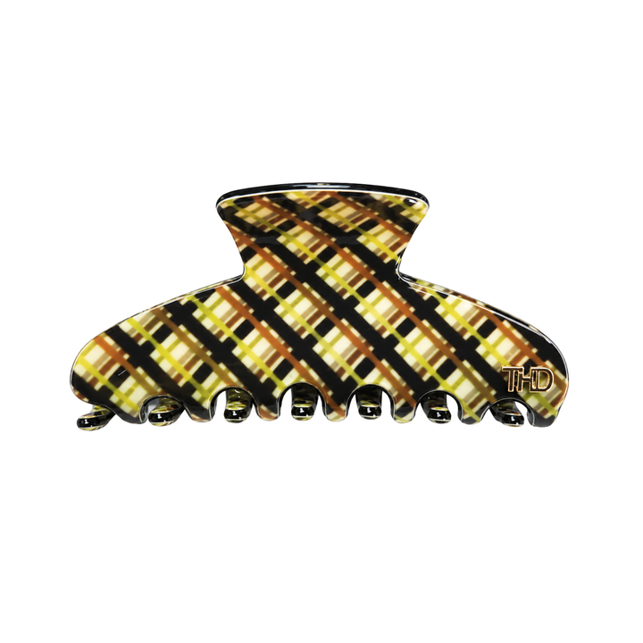 WS Cellulose Acetate Medium Hair Claw Pattern - Plaid