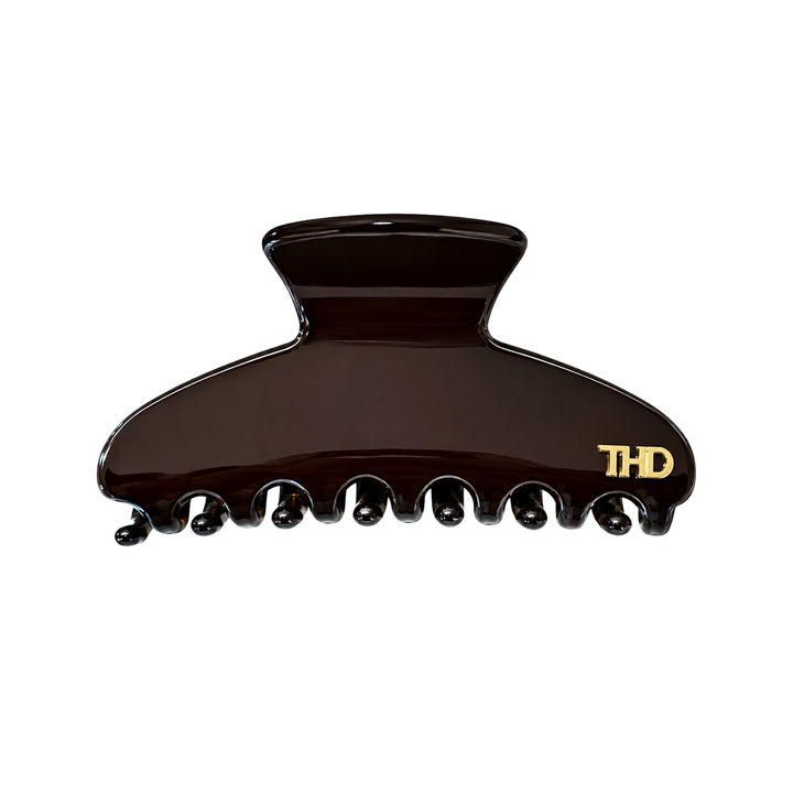 WS Cellulose Acetate Medium Hair Claw Trim - Deep Brown & Black Trim