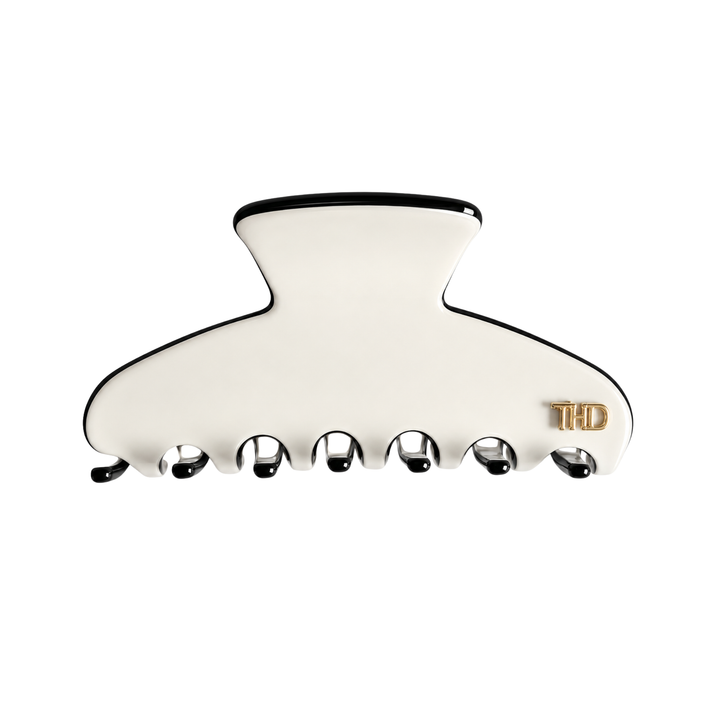 WS Cellulose Acetate Medium Hair Claw Trim - White
