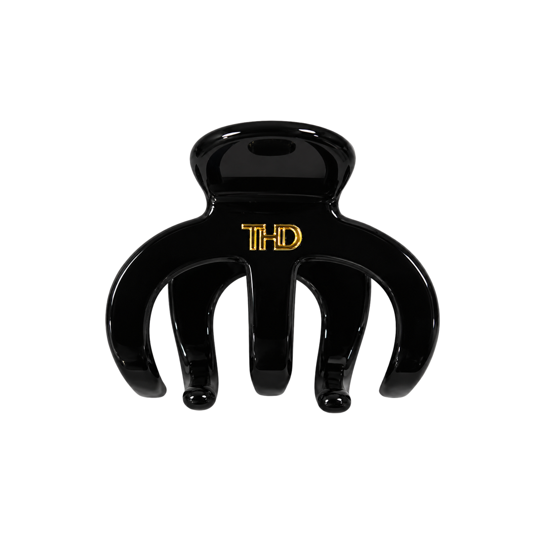 WS Cellulose Acetate Octopus Medium Hair Claw Block Colours - Black - Hero