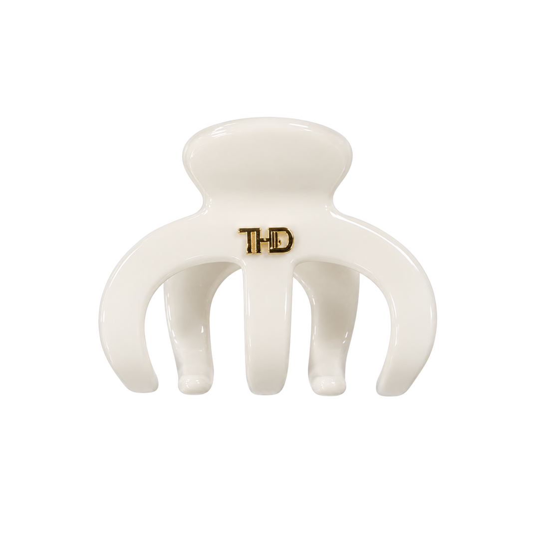 WS Cellulose Acetate Octopus Medium Hair Claw Block Colours - Gelato White - Hero