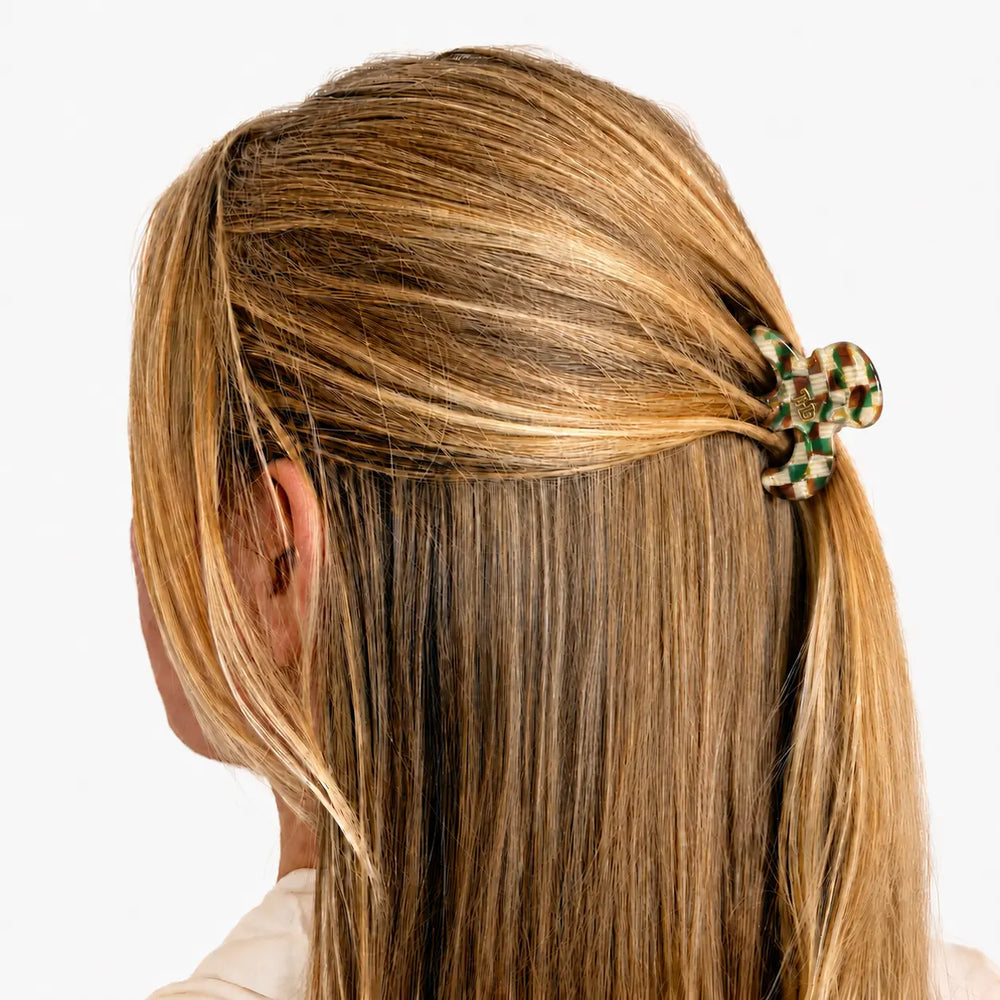 WS Cellulose Acetate Octopus Medium Hair Claw Pattern - Green Gold - Image 1