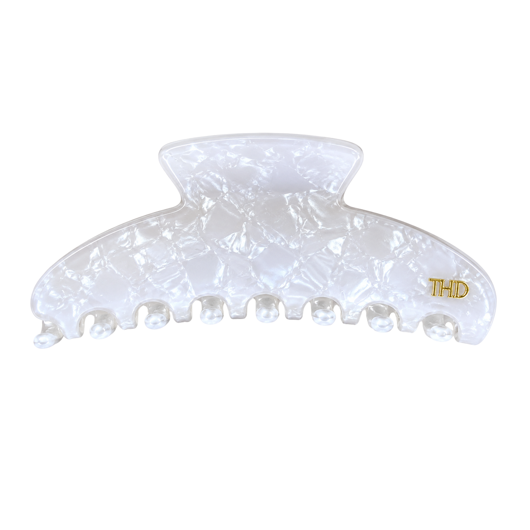 Cellulose Acetate Oversized Hair Claw Pearl - White - Hero