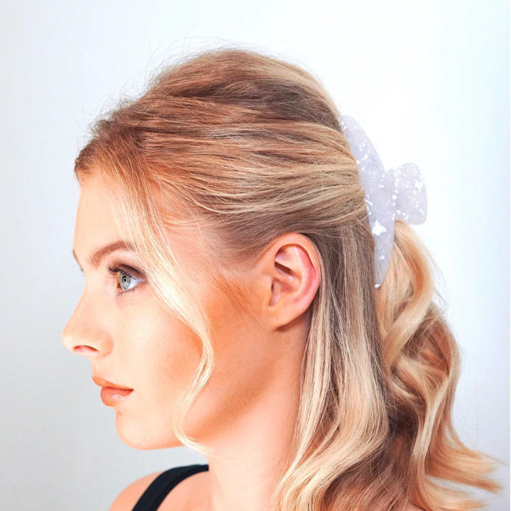 Cellulose Acetate Oversized Hair Claw Pearl - White - Image 1