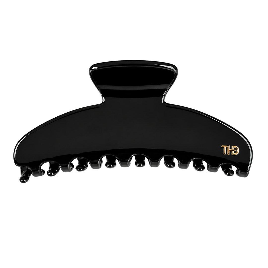 Cellulose Acetate Oversized Hair Claw Block Colour - Black
