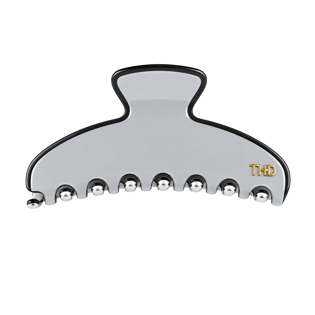 Cellulose Acetate Oversized Hair Claw Trim - French Grey - Hero