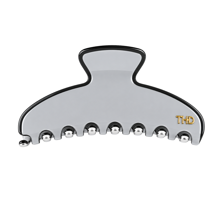 Cellulose Acetate Oversized Hair Claw Trim - French Grey - Hero
